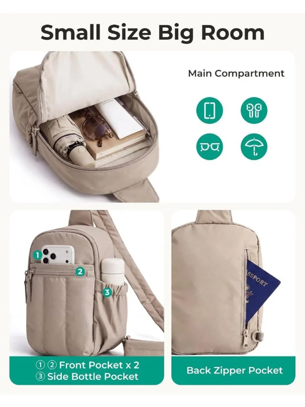 Quilted Puffer Crossbody Bag for Women | Small Sling Fanny Pack & Travel Purse